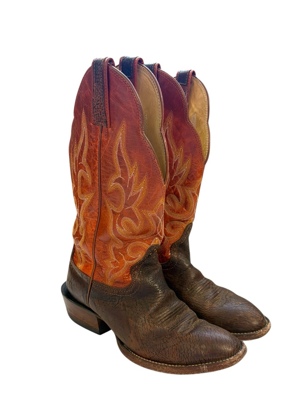 Hondo Boots Size 8 D Tan Brown Leather‎ Cowboy Boots Western Festival Rodeo Barn